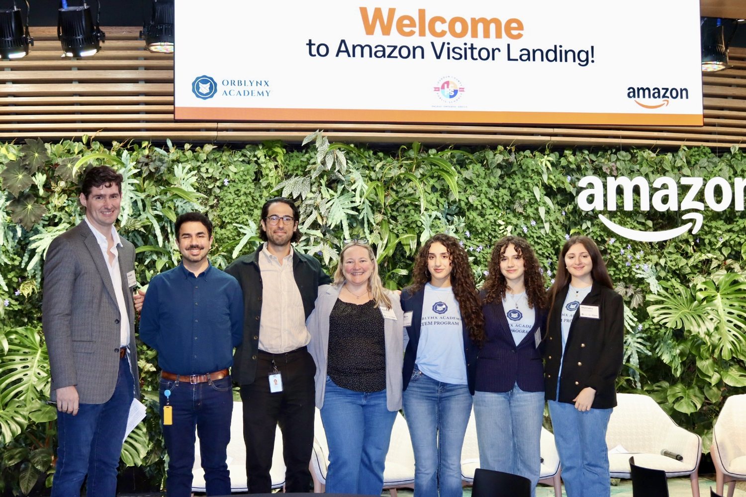 The Orblynx group with hosts at the Amazon Visitor Landing