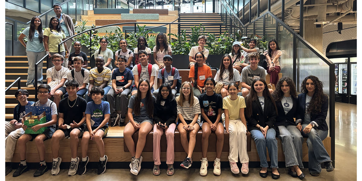 Orblynx students during their visit to Amazon HQ2