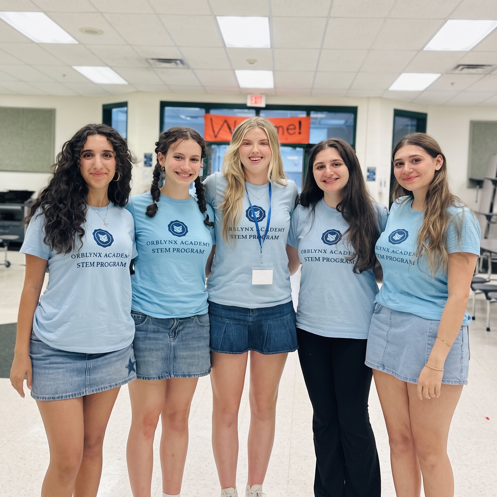 Orblynx student mentors and interns in Academy STEM Program shirts